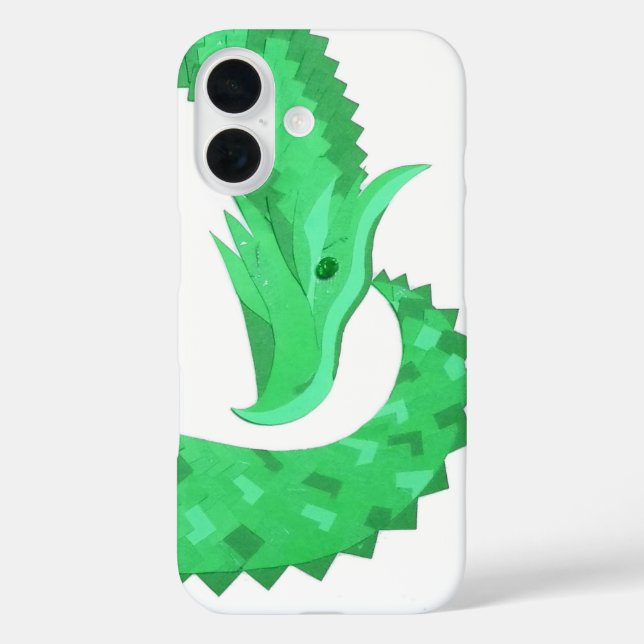 Green heart dragon on white  Case-Mate iPhone case (Back)