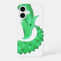 Green heart dragon on white 