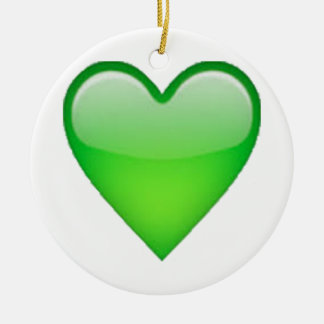 Green Heart - Emoji Ceramic Ornament