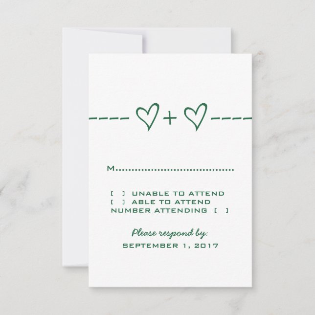 Green Heart Equation Response Card (Front)