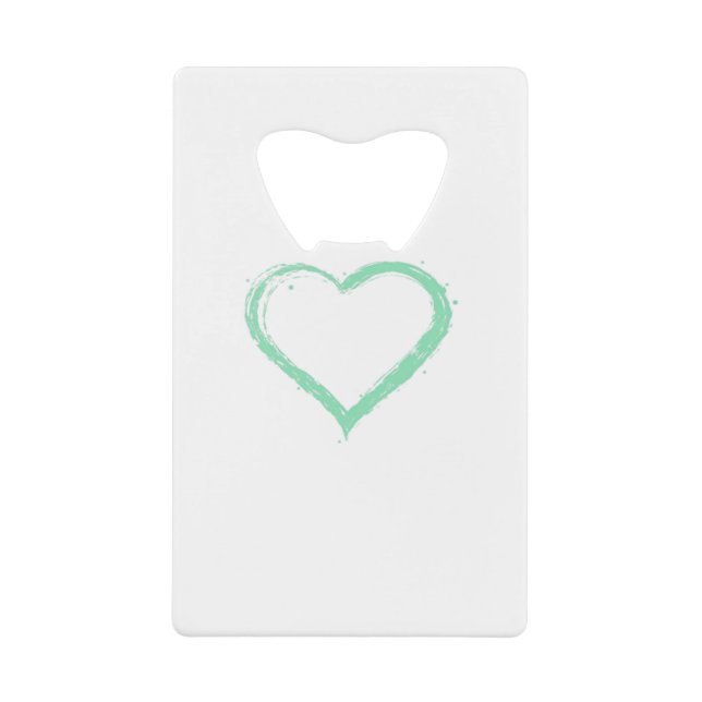 Green Heart Essential Credit Card Bottle Opener (Front)