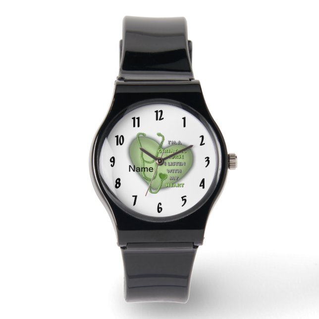Green heart Geriatric Nurse Watch (Front)