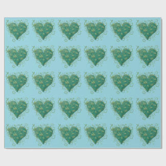Green Heart Inside Wrapping Paper