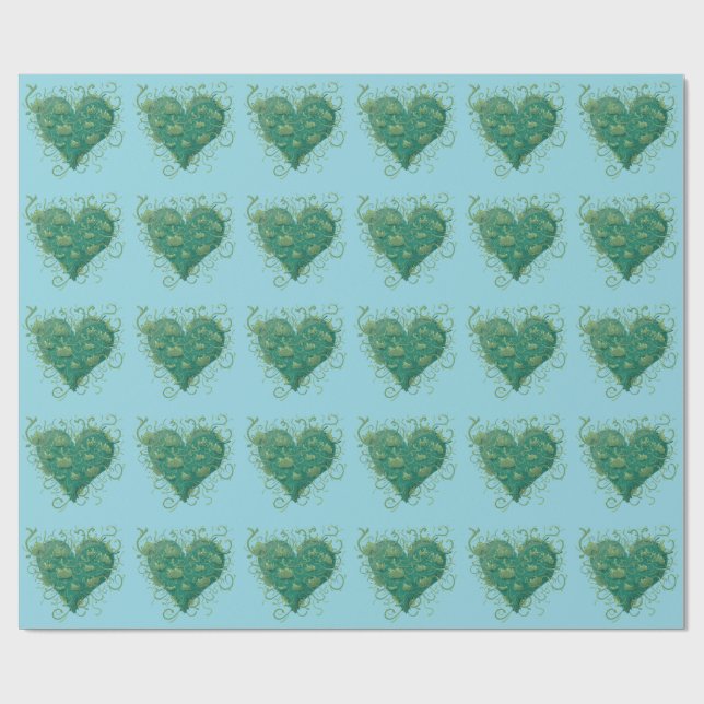 Green Heart Inside Wrapping Paper (Flat)