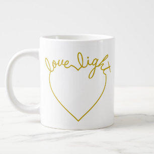 Green Heart - Love Light Large Coffee Mug