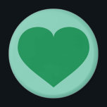 Green heart magnet<br><div class="desc">This magnet features a shapely green heart on a light green background. Click "Customize" to re-size/re-position green heart image, change background colour, and/or add personalized text. A personalized heart magnet is a great engagement, wedding, anniversary or valentine's party favour or save-the-date. The green heart design is especially appropriate for a...</div>