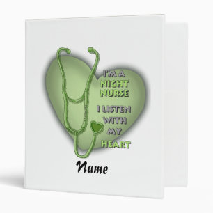 Green Heart Night Nurse Binder