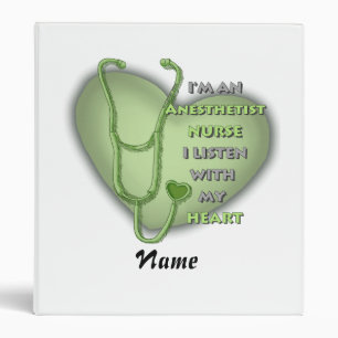 Green Heart Nurse Anesthetist Binder