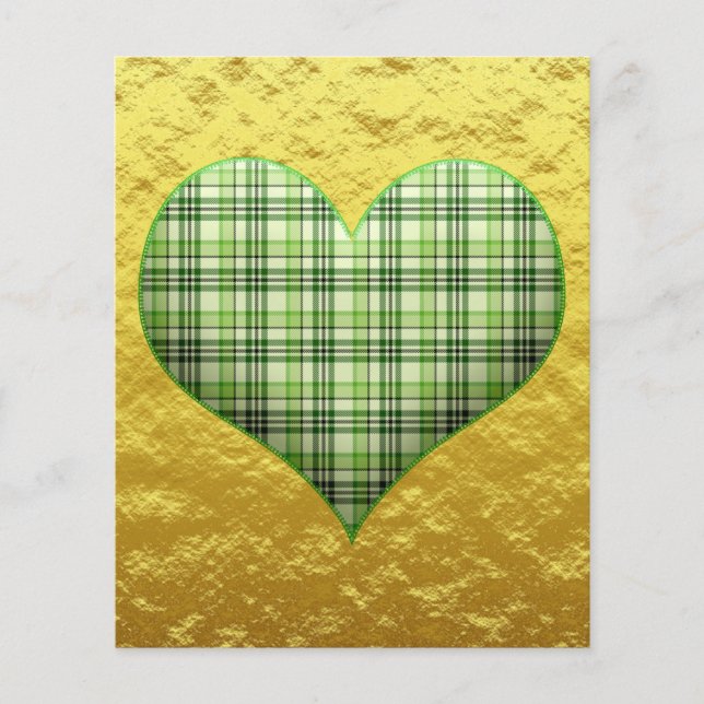 Green heart on golden background Paper Sheet (Front)
