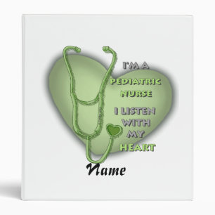 Green Heart Pediatric Nurse Binder