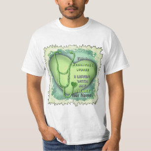 Green Heart Pediatric Nurse T-Shirt