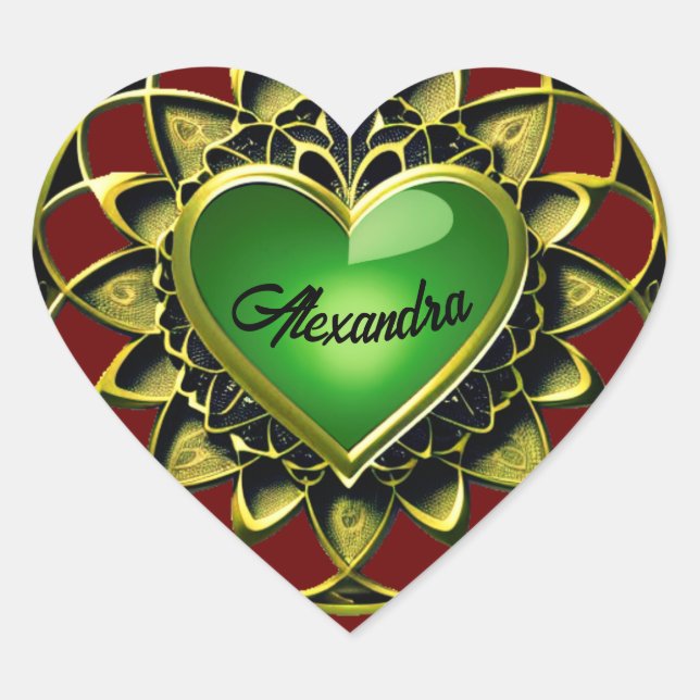  Green Heart Sticker (Front)