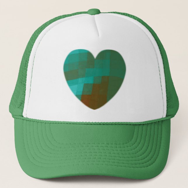 green heart trucker hat (Front)