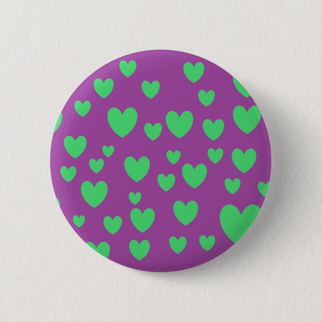 Green Hearts Button (Front)