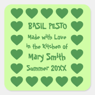 Green Hearts Custom Canning Labels