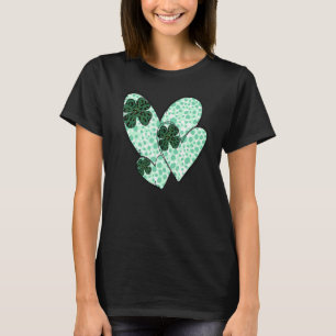 Green Hearts Lover Shamrock Irish Leprechaun St Pa T-Shirt