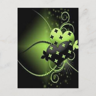 green hearts postcard