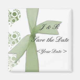 Green Hearts & Ribbons Magnet