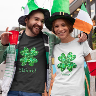 Green Hearts Shamrock St. Patrick's Customizable T-Shirt