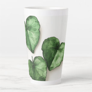 Green Hearts Watercolour Digital Art Latte Mug