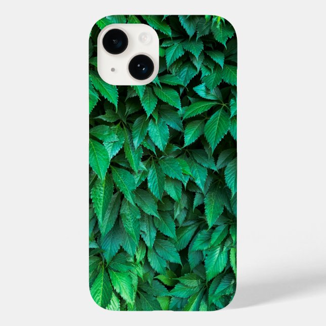 green hedge background parthenocissus pattern text Case-Mate iPhone case (Back)