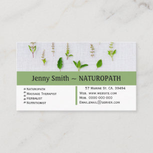 Green Herbs  Naturopath Appointment Business Card