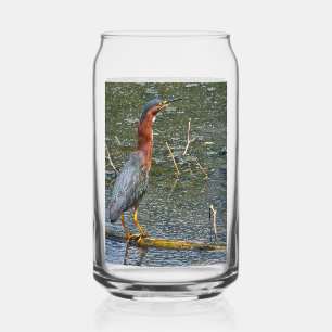 Green Heron Can Glass