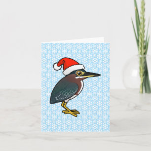 Green Heron Santa Holiday Card