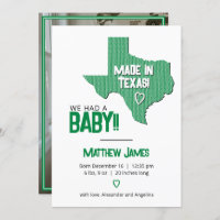 Green Herringbone Made in Texas Photo Baby
