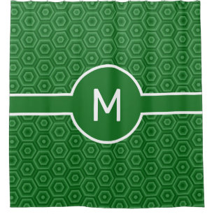 Green Hexagons with Central Monogram Geometric