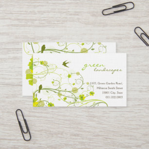 Green Hibiscus Swirls & Swallows Profile Card
