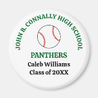 Green High School Baseball Player Personalized