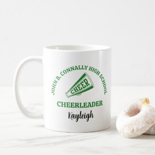 Green High School Cheerleader Personalized Coffee Mug