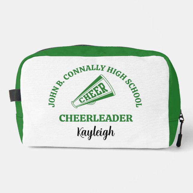 Green High School Cheerleader Personalized Dopp Kit (Front)