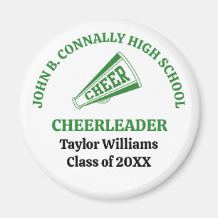 Green High School Cheerleader Personalized Magnet