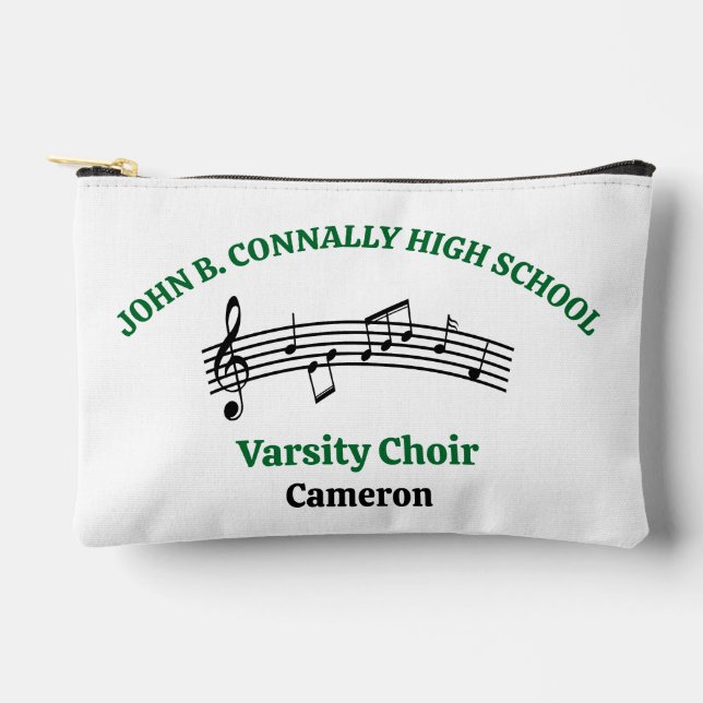 Green High School Choir Personalized Accessory Pouch (Front)