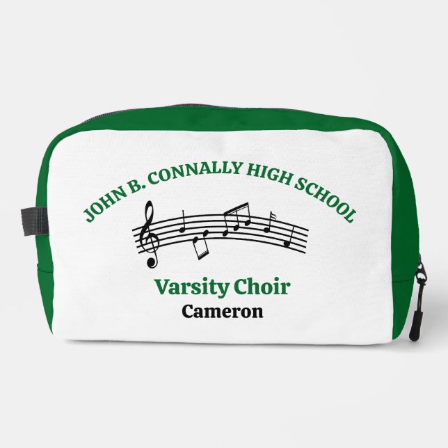 Green High School Choir Personalized Dopp Kit (Front)