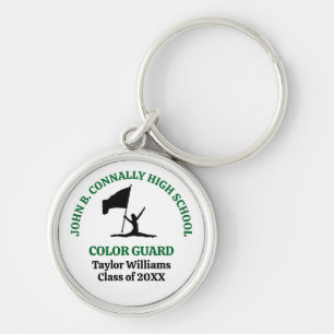Green High School Colour Guard Personalized Keychain