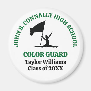 Green High School Colour Guard Personalized Magnet