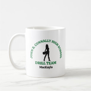 Green High School Drill Team Dancer Personalized Coffee Mug