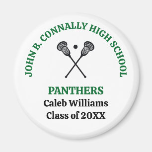 Green High School Lacrosse Team Personalized Magnet