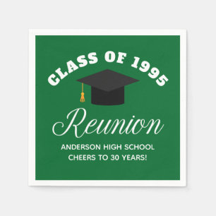 Green High School Reunion Personalized Party Napkin