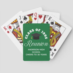 Green High School Reunion Personalized Party Playing Cards