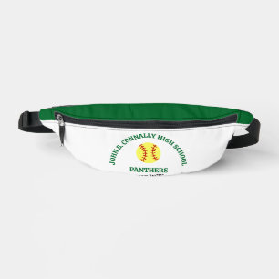 Green High School Softball Player Personalized Fanny Pack