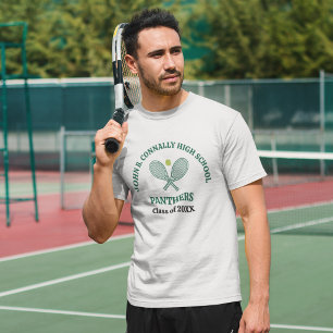 Green High School Tennis Player Personalized T-Shirt