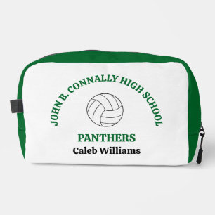 Green High School Volleyball Player Personalized Dopp Kit
