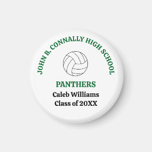 Green High School Volleyball Player Personalized Magnet