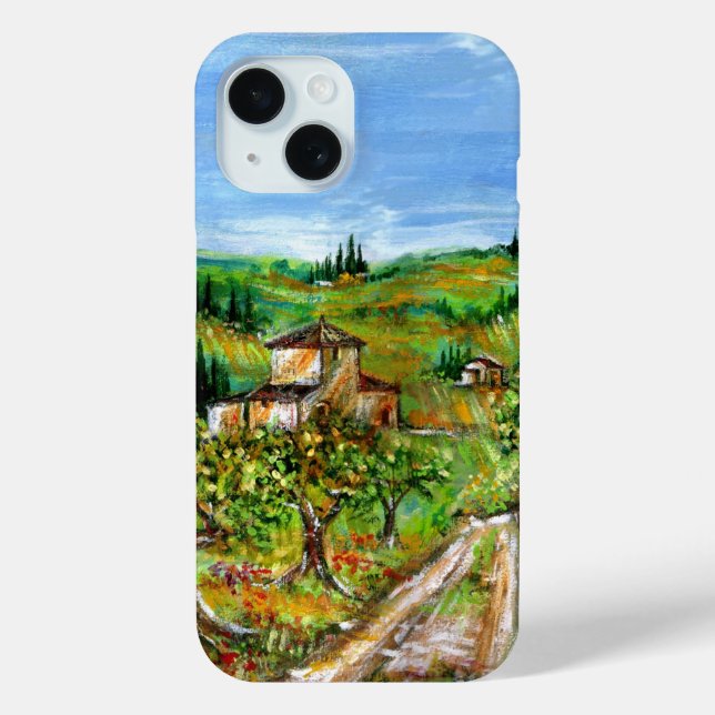GREEN HILLS AND OLIVE TREES IN TUSCANY LANDSCAPE Case-Mate iPhone CASE (Back)