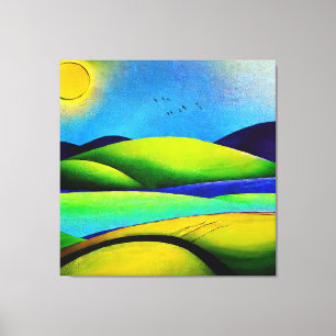 Green Hills Landscape Canvas Print