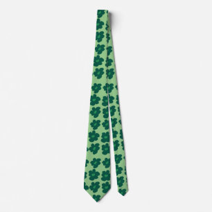 Green Hippie Flowers Tie